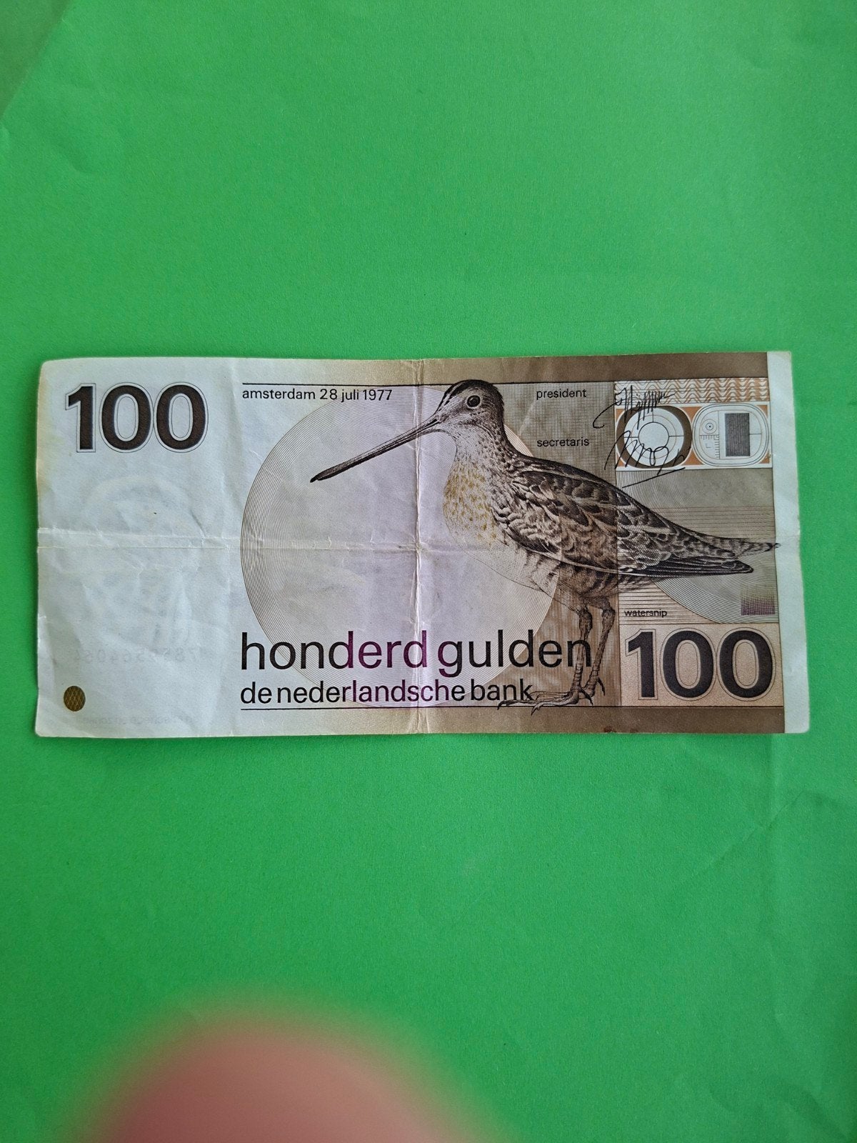 100 Gulden Snip uit 1977 in ZF, Ophalen of Verzenden, 100 gulden, Los biljet