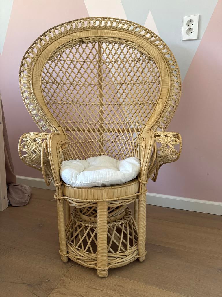 Rotan pauwenstoel voor kinderen - Vintage look, Antiek en Kunst, Ophalen of Verzenden