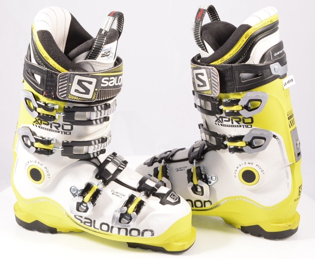 40,5; 41 EU skischoenen SALOMON X PRO 110, WHITE/yellow, 160 tot 180 cm, Gebruikt, Verzenden, Schoenen