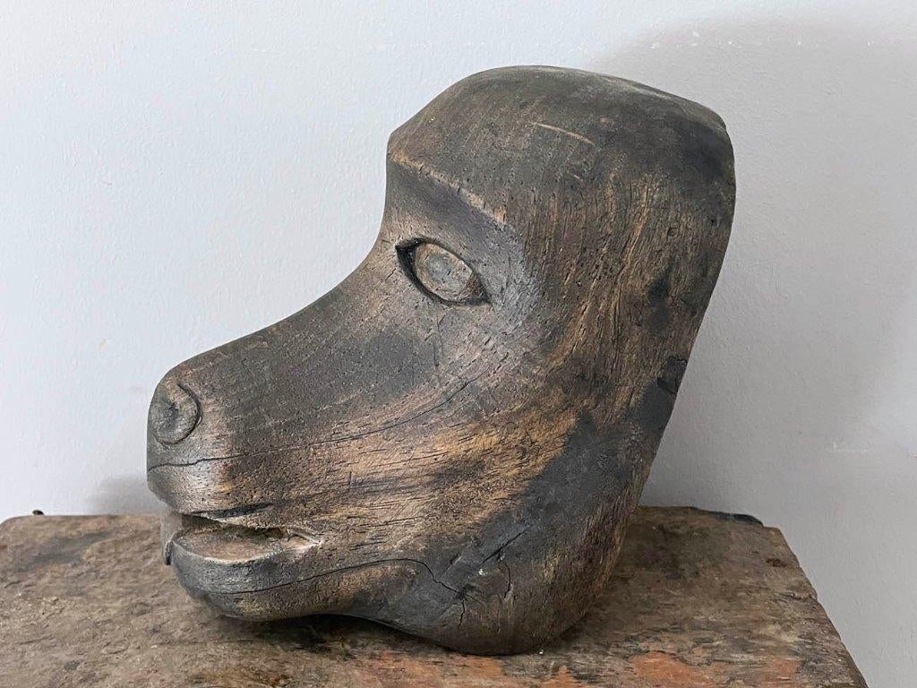 Etnisch (Nepal) Houten Aap Masker, Overige onderwerpen, Gepatineerd, Hout, Overige stijlen