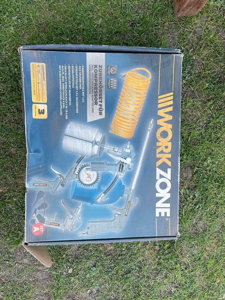 Workzone Airpress Compressor Accessoires Set, Doe-het-zelf en Verbouw, Compressors, Nieuw, 6 tot 10 bar, Minder dan 25 liter, Minder dan 200 liter/min