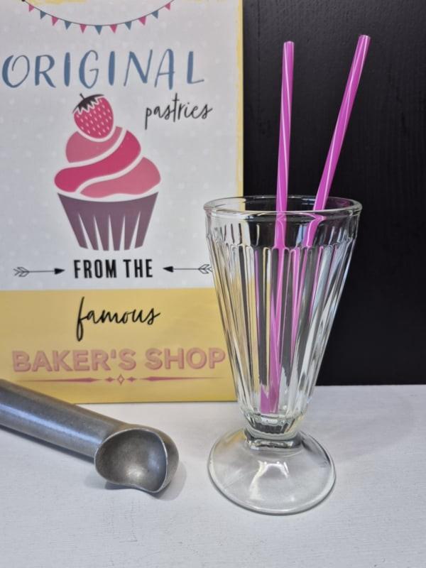 Bormioli Italië,  milkshake of smoothie glas, 6 beschikbaar, ., Ophalen of Verzenden, Zo goed als nieuw, .