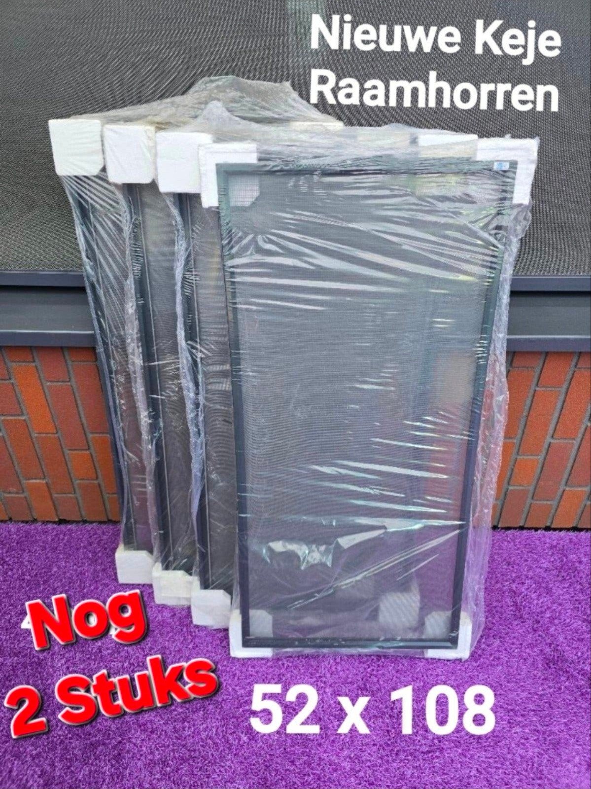 2 Keje Inzet Raam Horren 52 x 108 cm, Ophalen, Nieuw, Overige typen, Minder dan 200 cm
