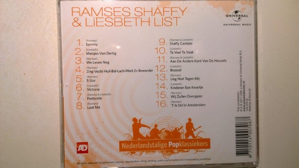 Ramses Shaffy & Liesbeth List - Nederlandstalige Popklassiek, Ophalen of Verzenden, Zo goed als nieuw, Levenslied of Smartlap