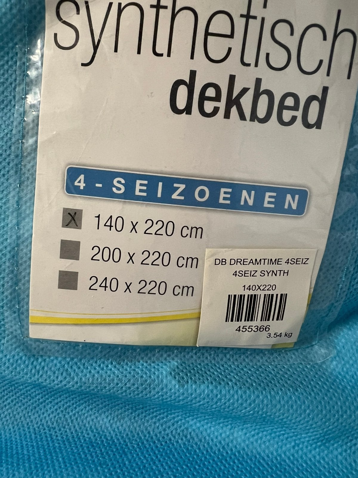 Synthetisch Dreamtime 4 seizoenen dekbed 140x220, Gebruikt, Overige merken, Jongetje of Meisje, Wit