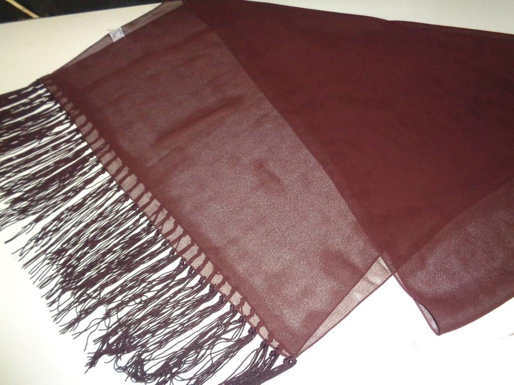 JAGO chocolade bruine sjaal met franjes, JAGO, Maat 46/48 (XL) of groter, Nieuw, Ophalen of Verzenden