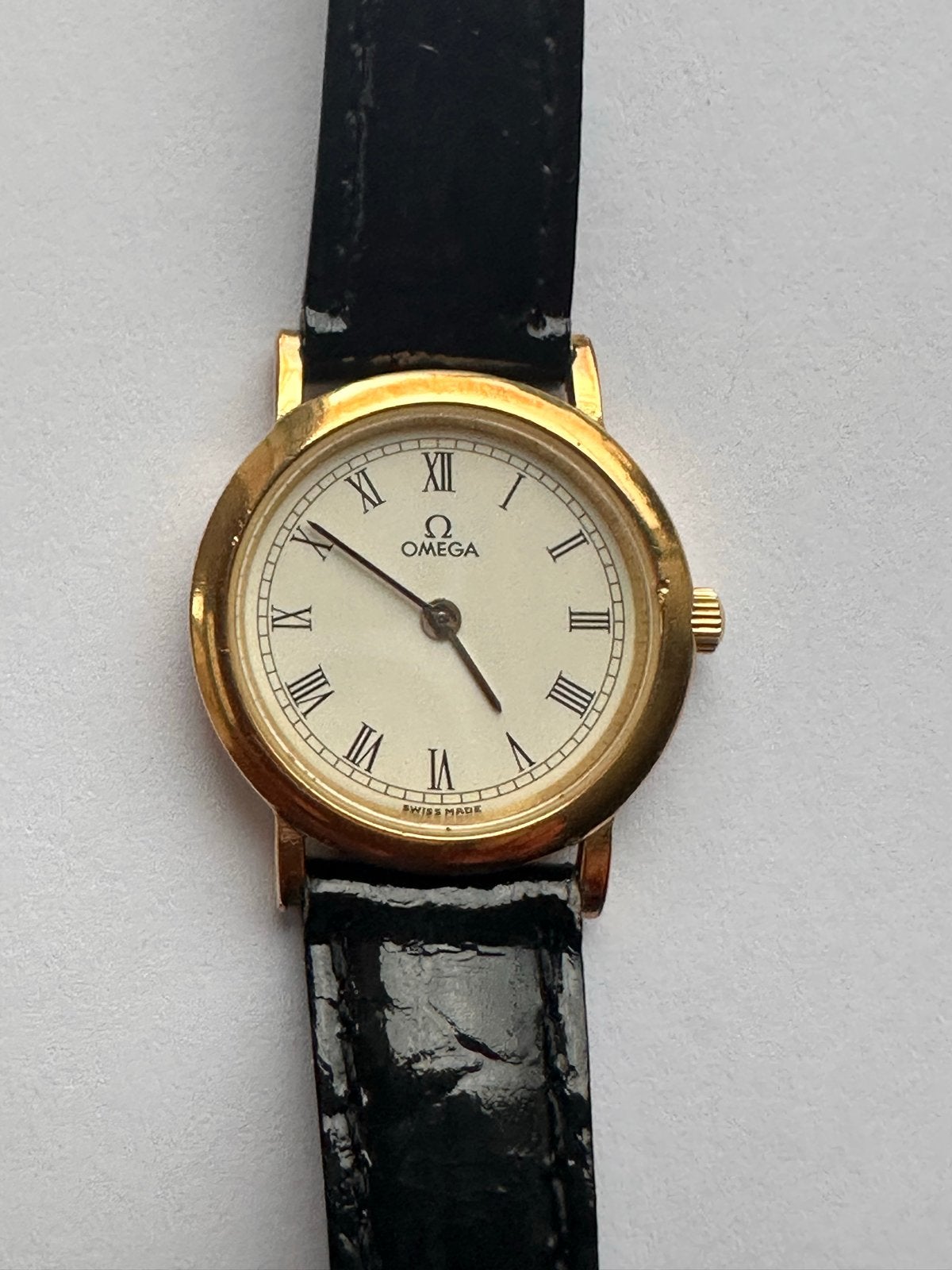 Omega De Ville Classic Quartz Dameshorloge, Overige merken, Overige materialen, Leer, Polshorloge