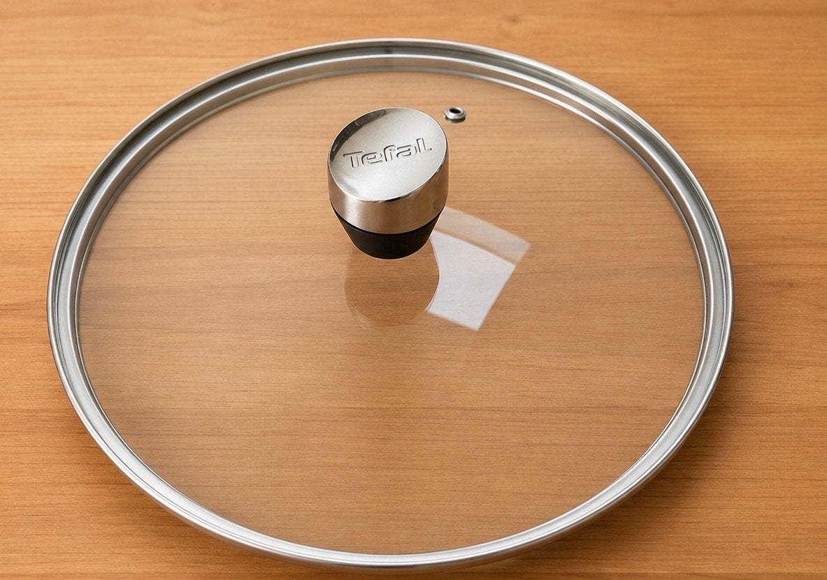 Nette Tefal glazen deksel met RVS knop en stoomgaatje, Zilver, Ophalen of Verzenden, Zo goed als nieuw, Overige merken