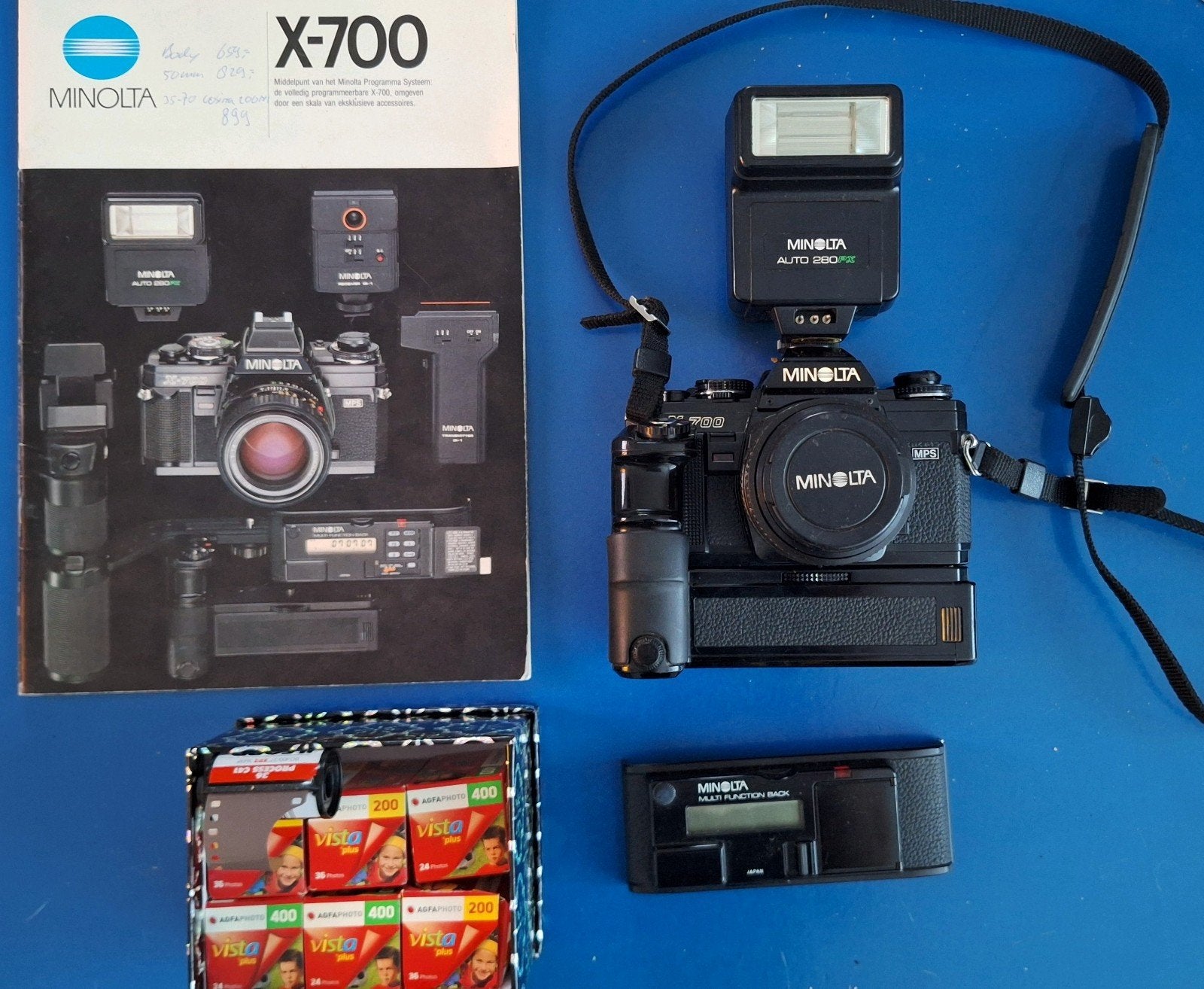 Minolta X-700 Spiegelreflexcamera met zeldzame accessoires, Ophalen of Verzenden, Gebruikt, Spiegelreflex, Minolta