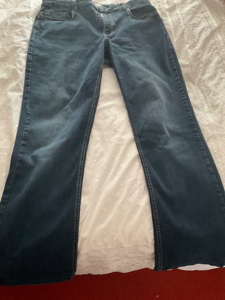 Denim pantalon, Kleding | Dames, Broeken en Pantalons, Blauw, MAC, Maat 42/44 (L), Ophalen of Verzenden
