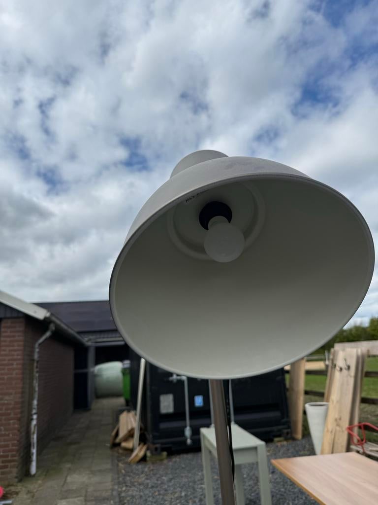 Taupe bruine vloerlamp met verstelbare kap en dimmer, Ophalen, Gebruikt, Metaal, 150 tot 200 cm