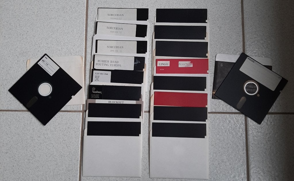 18 gebruikte floppy disks 5,25 inch, Computers en Software, Beschrijfbare discs, Ophalen, Gebruikt, Overige typen