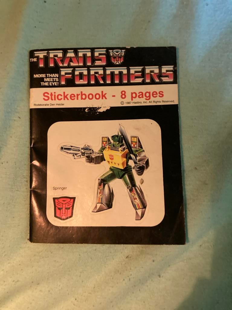 Transformers Stickerboek 1987 Hasbro Origineel Zeldzaam, Verzamelen, Transformers, G1, Ophalen of Verzenden, Zo goed als nieuw