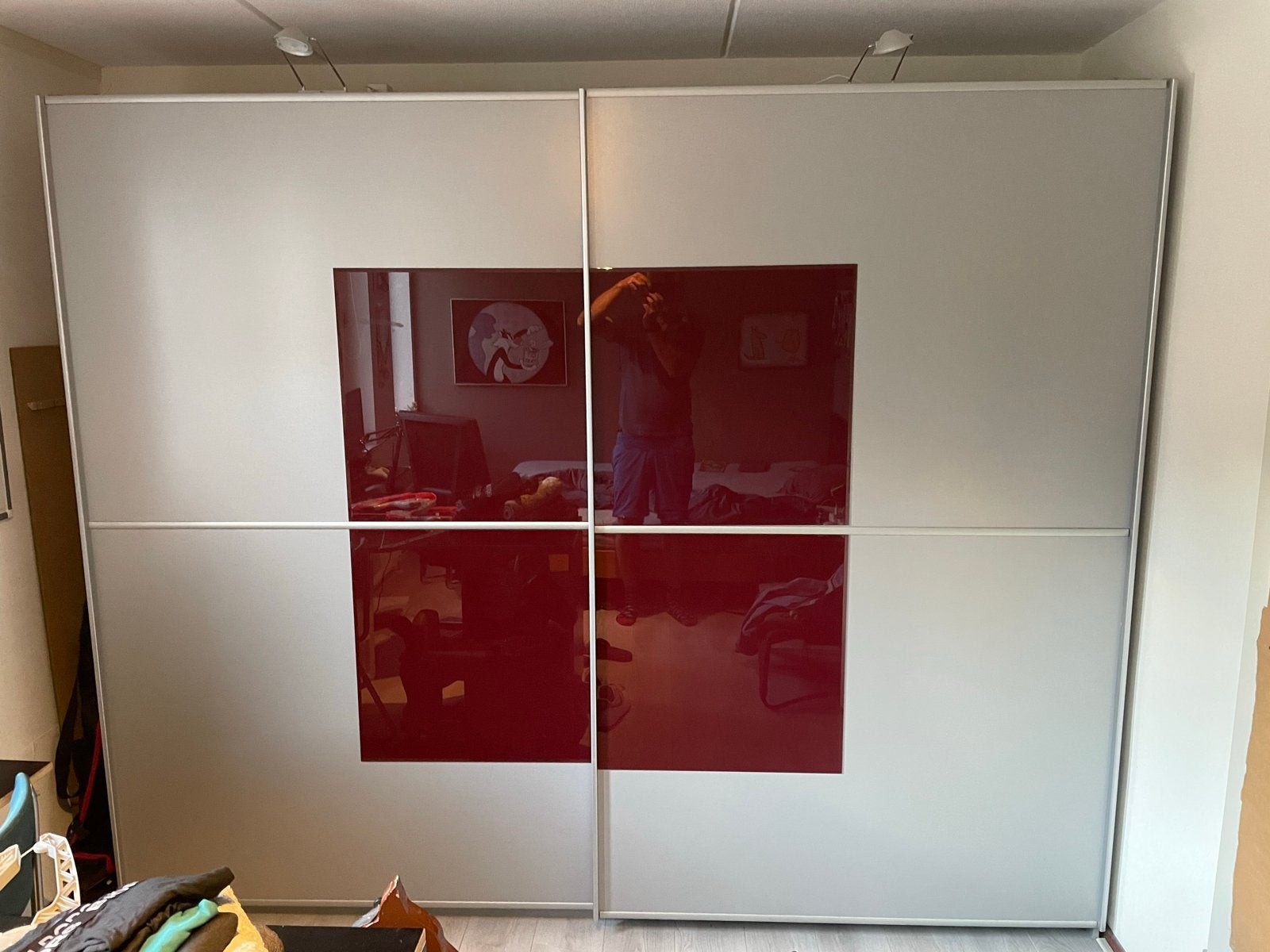 Kledingkast met schuifdeuren en spiegeldetails, merk Rauch, Ophalen, Met plank(en), Gebruikt, Overige materialen