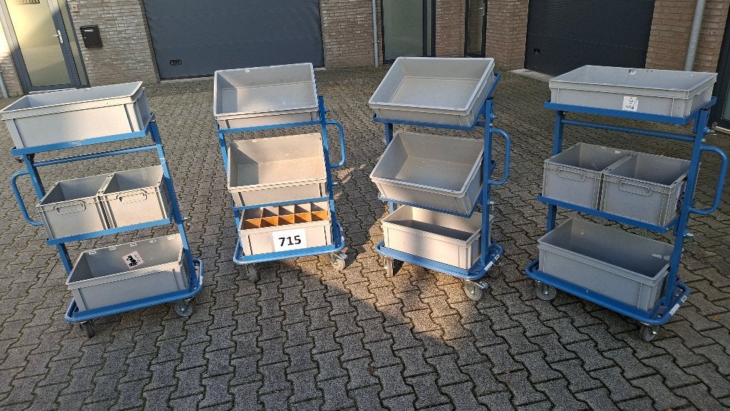8x  Fetra magazijn kar bijzetkar rolkar magazijnwagens, Ophalen, Transportkar, ., Zo goed als nieuw