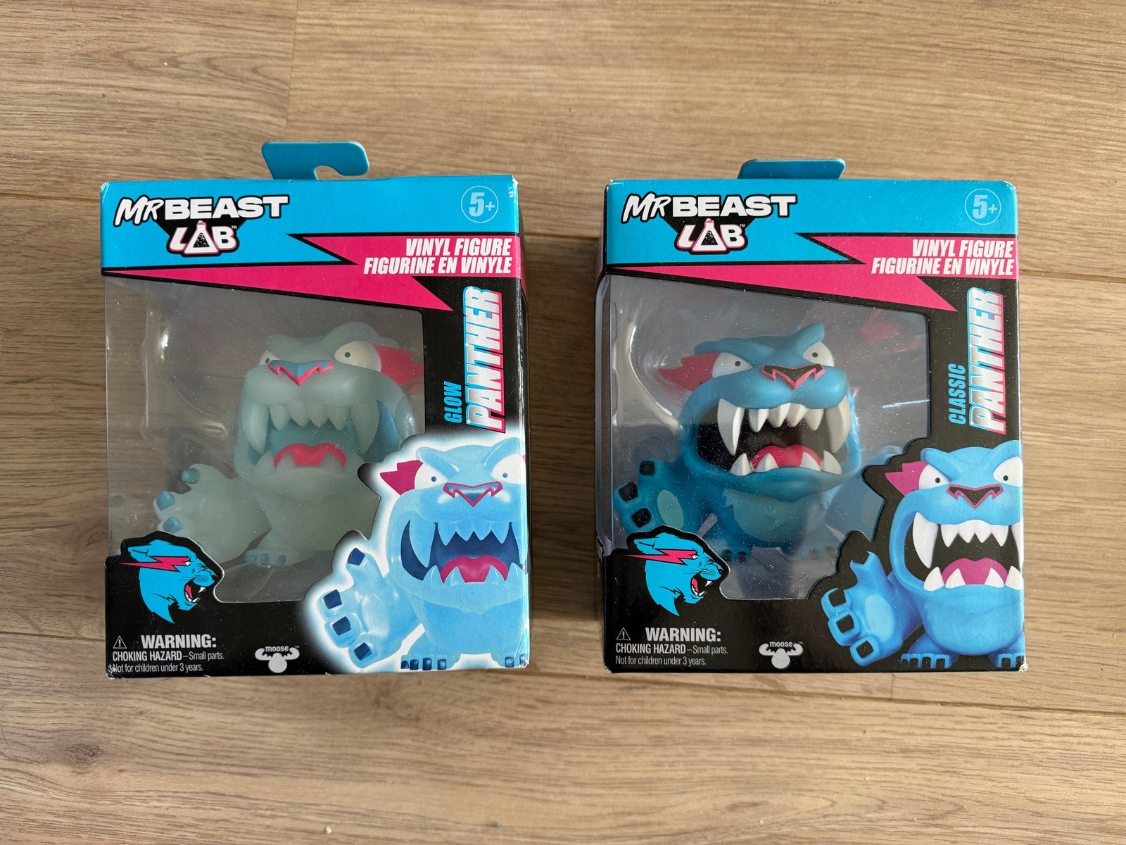MrBeast Lab Vinyl Figuren: Glow Panther & Classic Panther, Ophalen of Verzenden, Nieuw