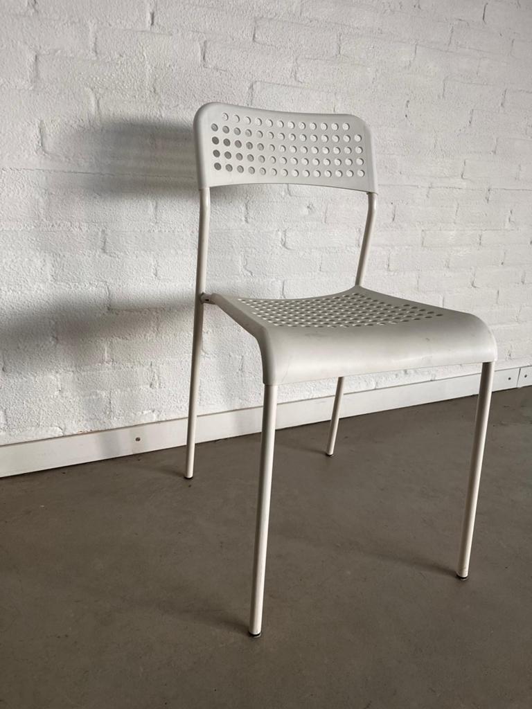 Ikea sandsberg eetkamerstoelen wit, Ophalen, Gebruikt, Wit, Metaal