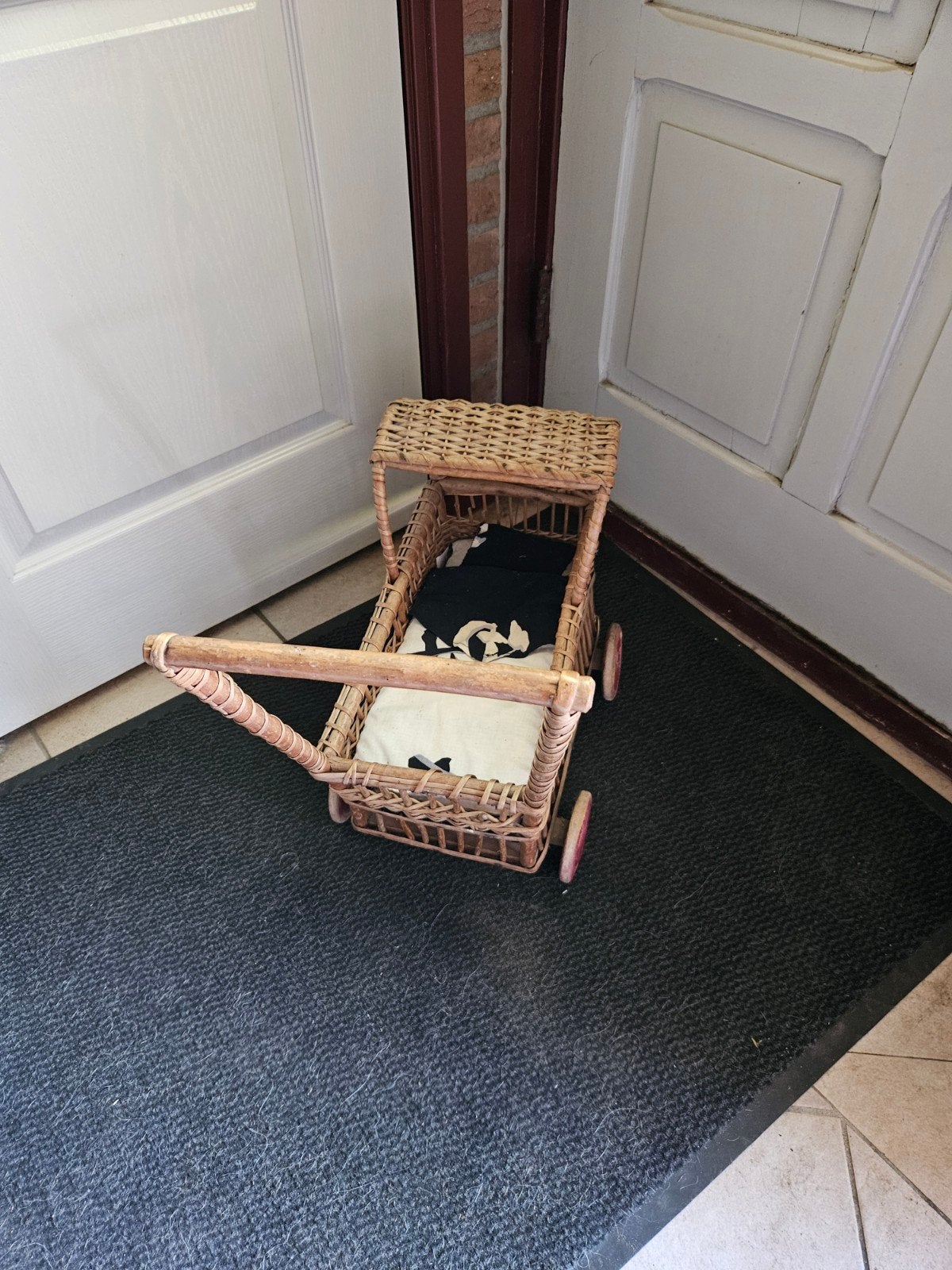 Vintage rieten poppenwagen - Handgemaakt, Ophalen