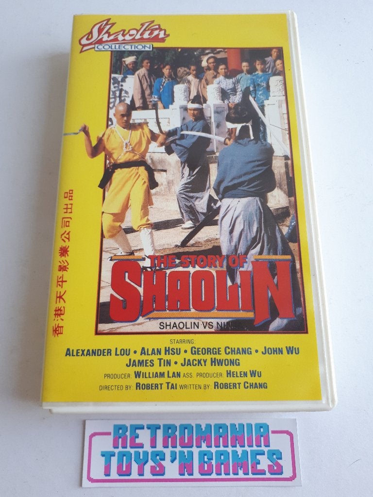vhs kung-fu - the story of shaolin, Cd's en Dvd's, VHS | Film, Alle leeftijden, Verzenden, Zo goed als nieuw, Komedie