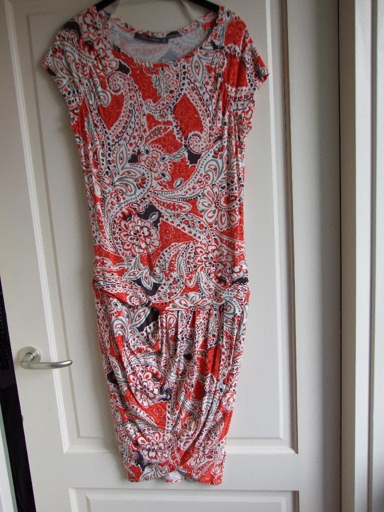 Rozes of Avalon zgan stretch jurk beige/ koraal maat 40, Maat 38/40 (M), Overige kleuren, Ophalen of Verzenden, Zo goed als nieuw