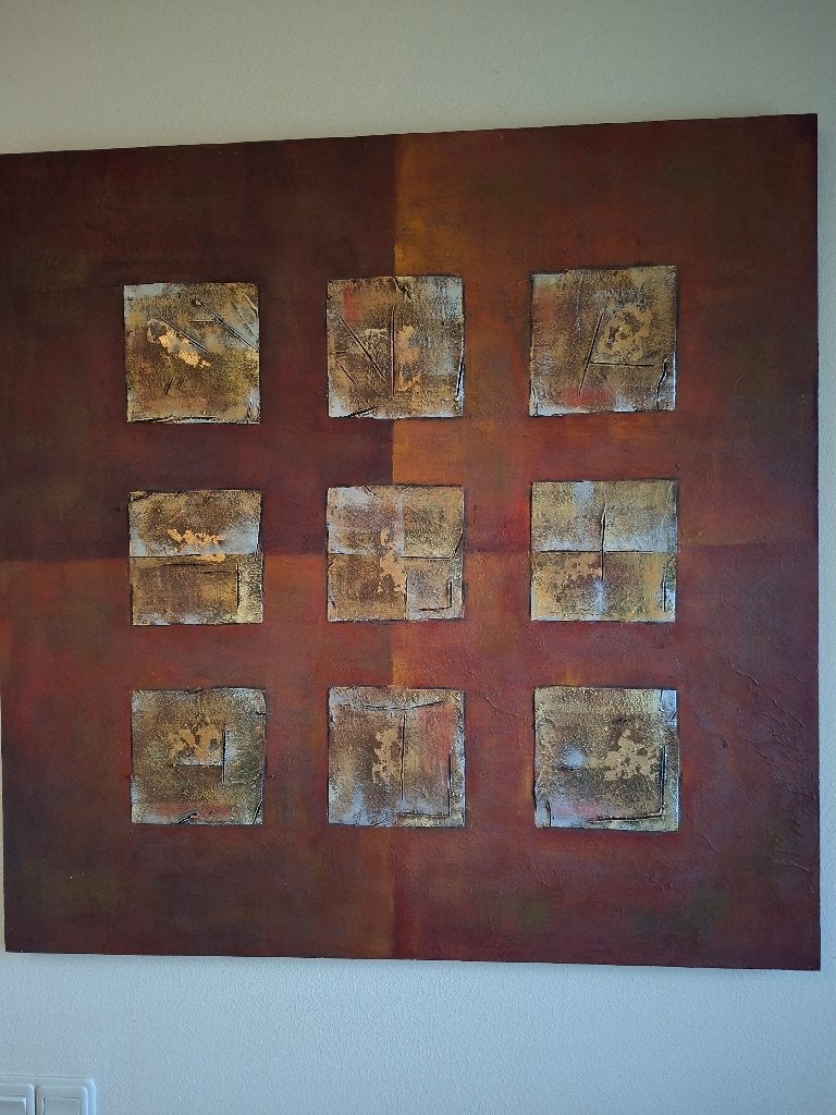 Handgeschilderd abstract schilderij, Antiek en Kunst, Ophalen