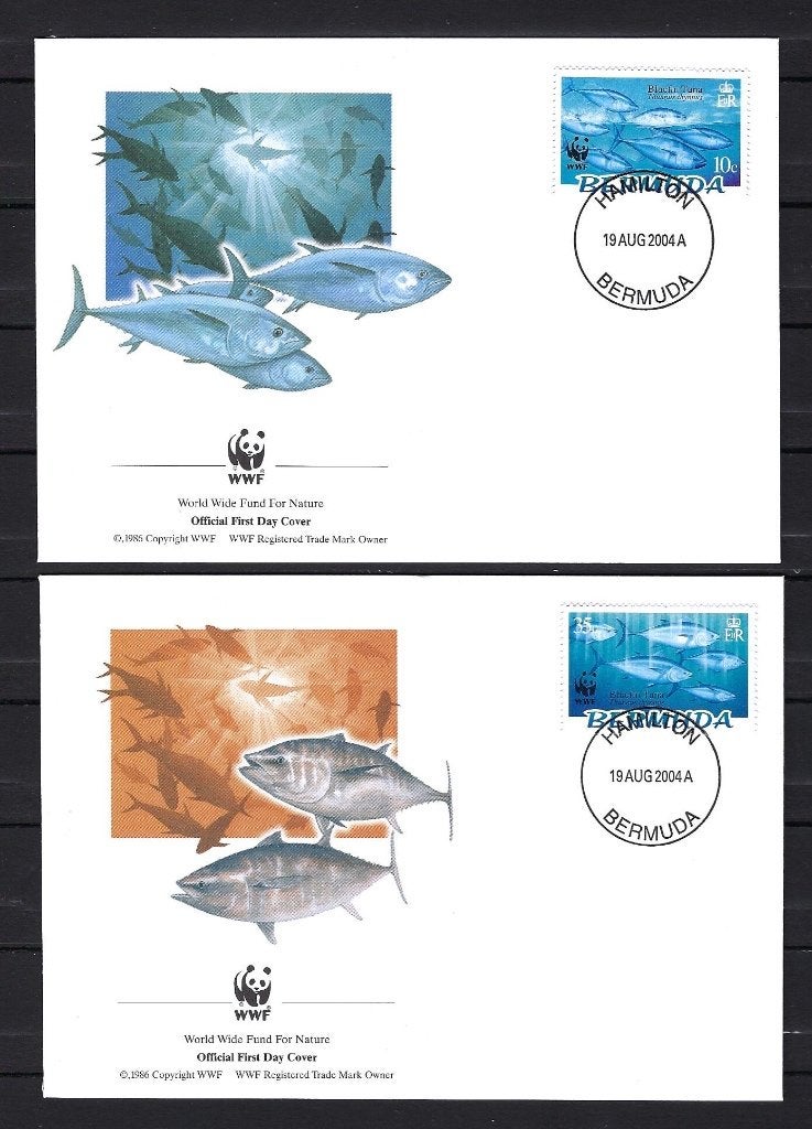 WWF Bermuda 4x FDC Mi. 877/880 (Vissen), Ophalen of Verzenden, Dier of Natuur