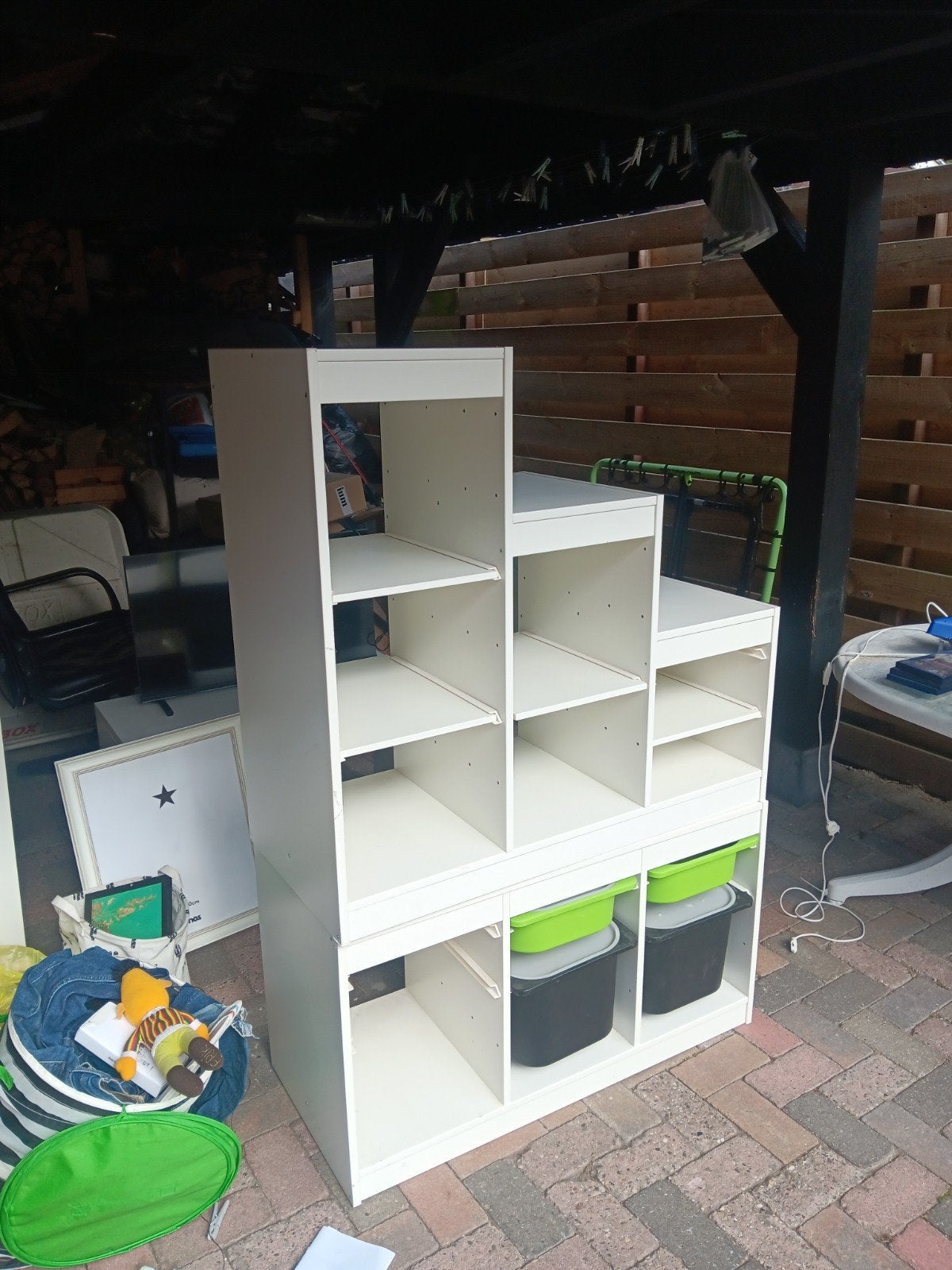 ikea kast in 2 delen stapelbaar met bakken, Ophalen