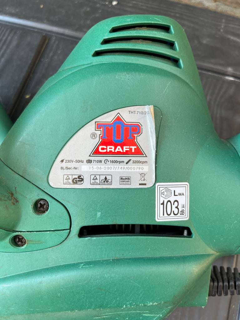 TOP CRAFT Heggenschaar, Elektrisch, zaagblad 70 cm, Tuin en Terras, Heggenscharen, Ophalen, Gebruikt, Elektrisch
