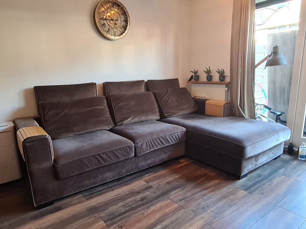 Grote luxe hoekbank / loungebank van A-Meubel – 310 cm breed, Huis en Inrichting, Banken | Bankstellen, Ophalen, Gebruikt, 100 tot 125 cm