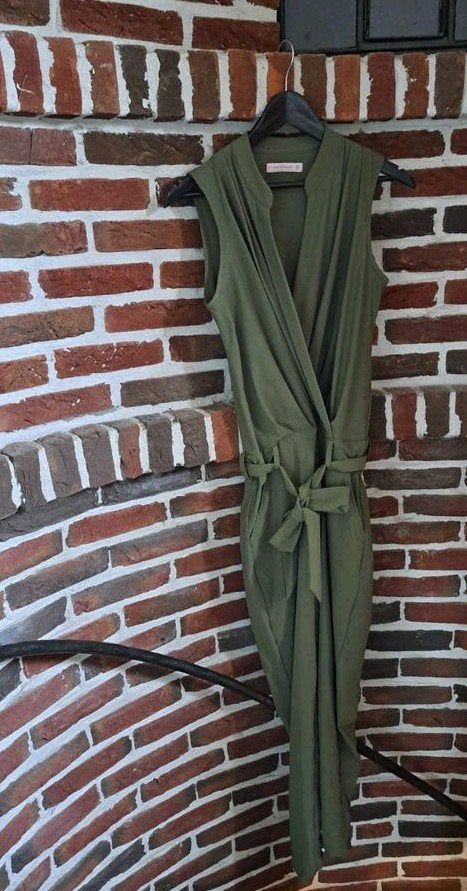 Studio Anneloes olijfgroene jumpsuit maat XS zgan, Studio Anneloes, Ophalen of Verzenden, Zo goed als nieuw, Maat 34 (XS) of kleiner