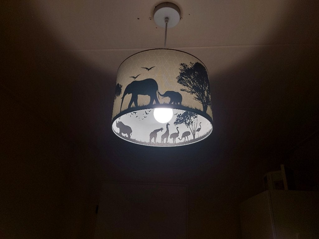 Lamp kinderkamer safari mint, Overige materialen, Zo goed als nieuw, Safari kinderkamer, E27 (groot)