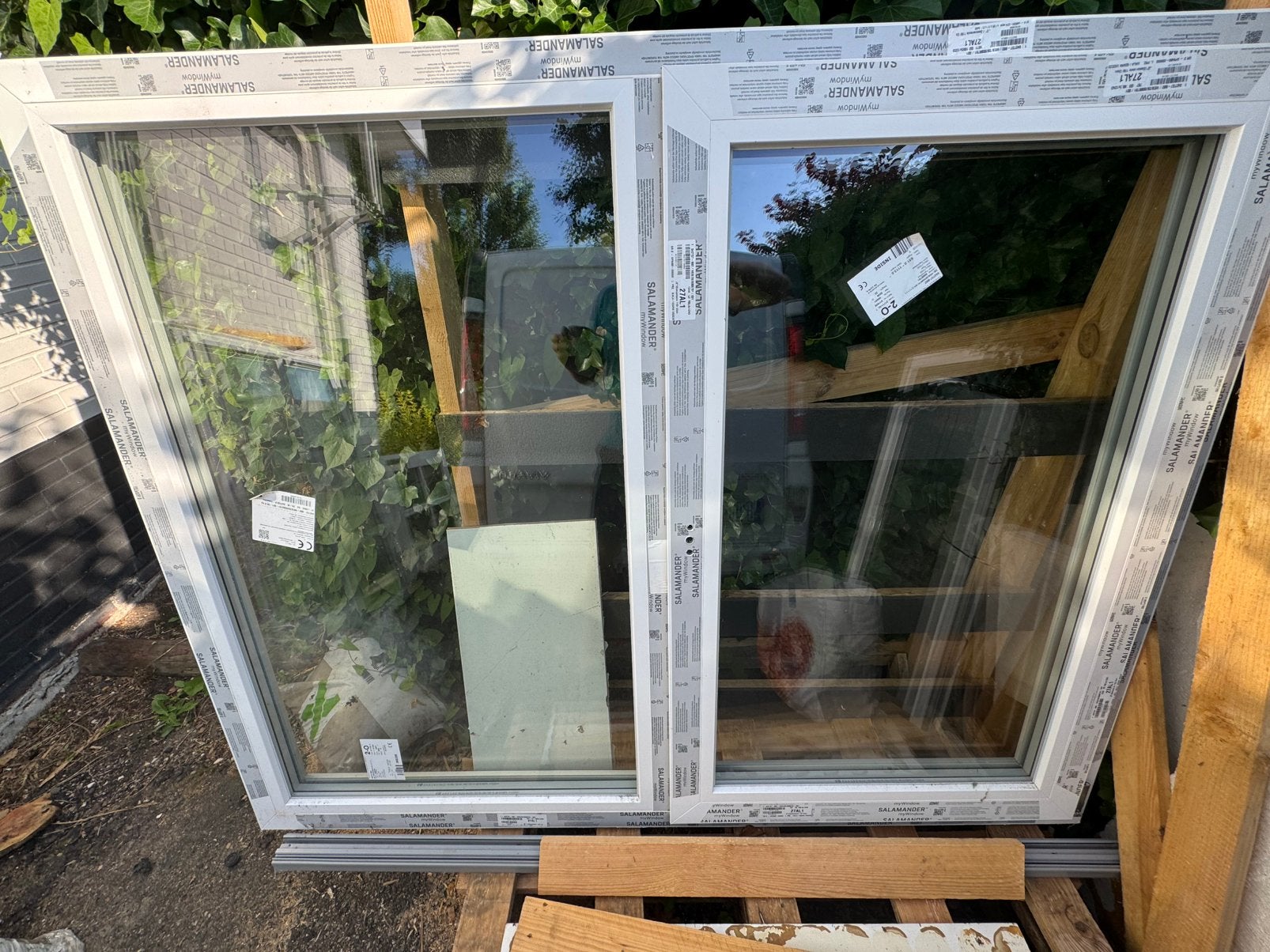 Nieuw Salamander raam 132  166,5 cm HR+++ triple glas, Kunststof, Raamkozijn, Nieuw, 150 tot 225 cm