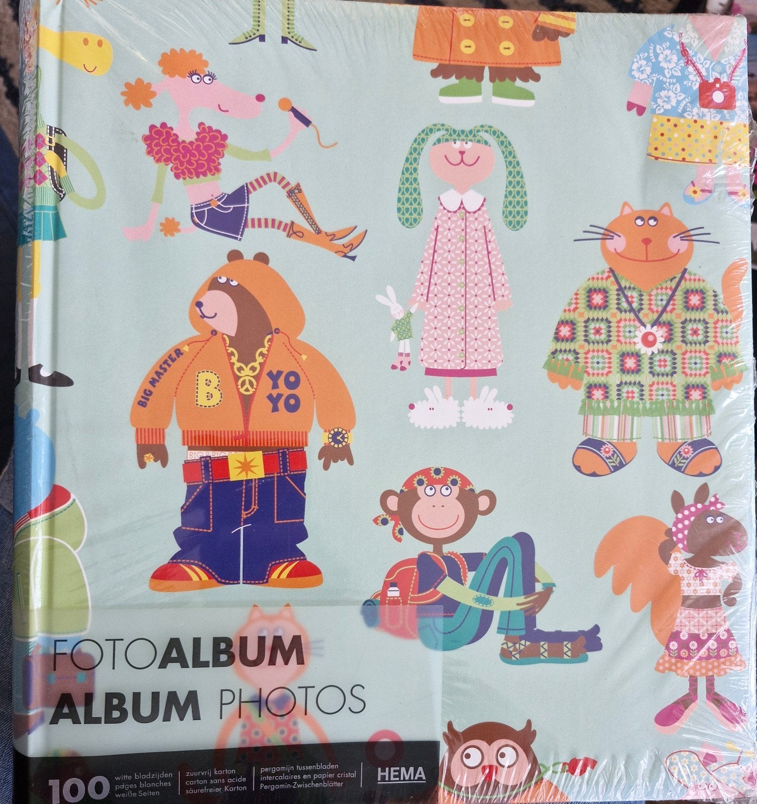 Hema Fotoalbum met Dierenprint - Nieuw in Verpakking, Ophalen, Nieuw, Met pergamijn tussenbladen