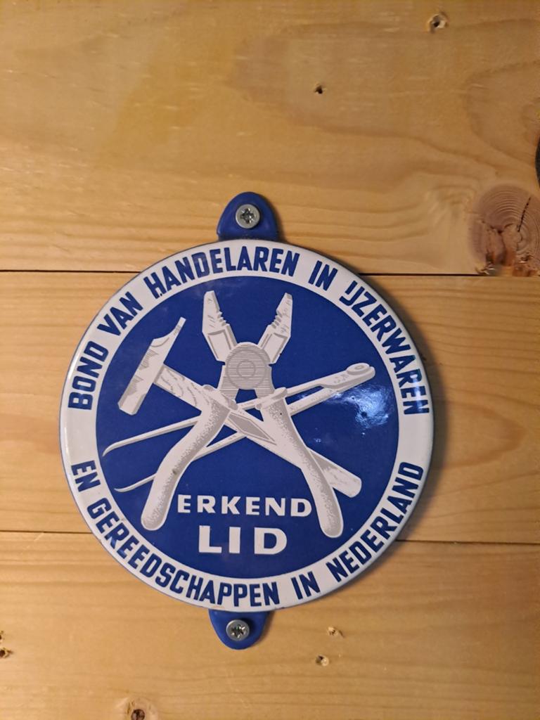 Super mooi oud emaille deurpostje, Ophalen of Verzenden, Gebruikt, Reclamebord