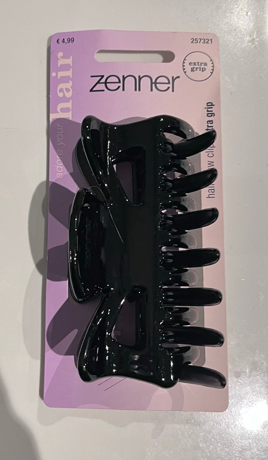 Zenner Haarclip met Extra Grip - Zwart, Ophalen of Verzenden, Nieuw, Haarspeld