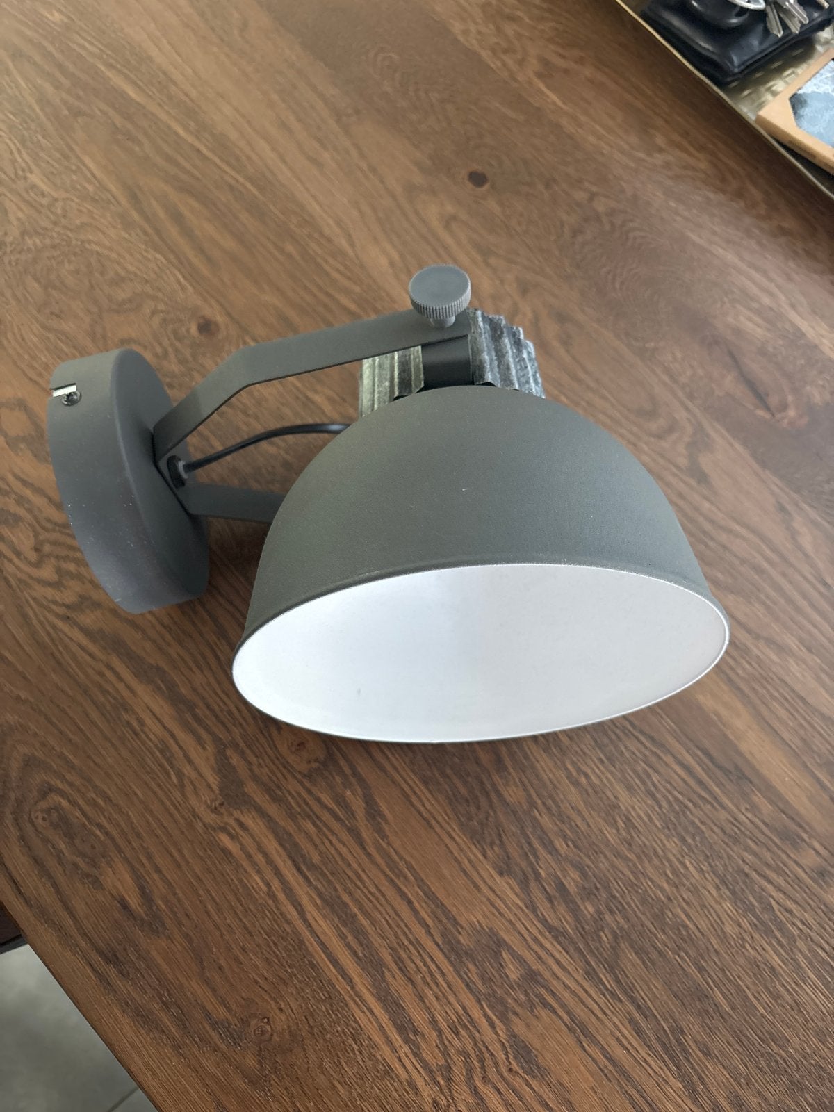 Industriële Wandlamp - Grijs Metaal, Overige merken, Grijs, Industrieel, E27 (groot)
