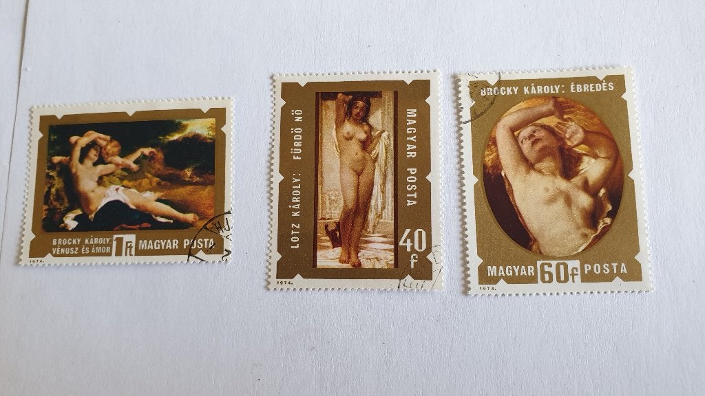 1079 hongarije 3 kunstwerken beroemd naakt, Verzenden
