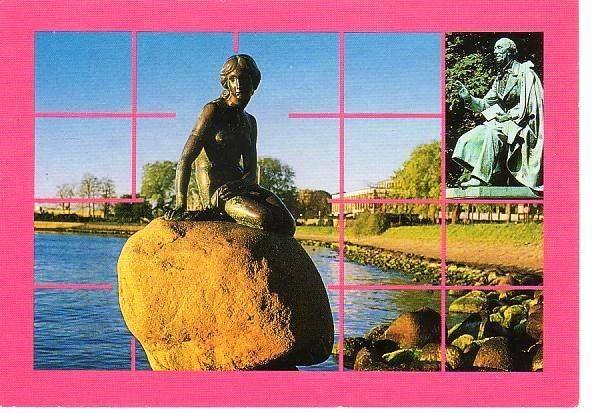Ansichtkaart	Kopenhagen (Denemarken)	Kleine zeemeermin, Verzenden, 1980 tot heden, Gelopen, Overig Europa