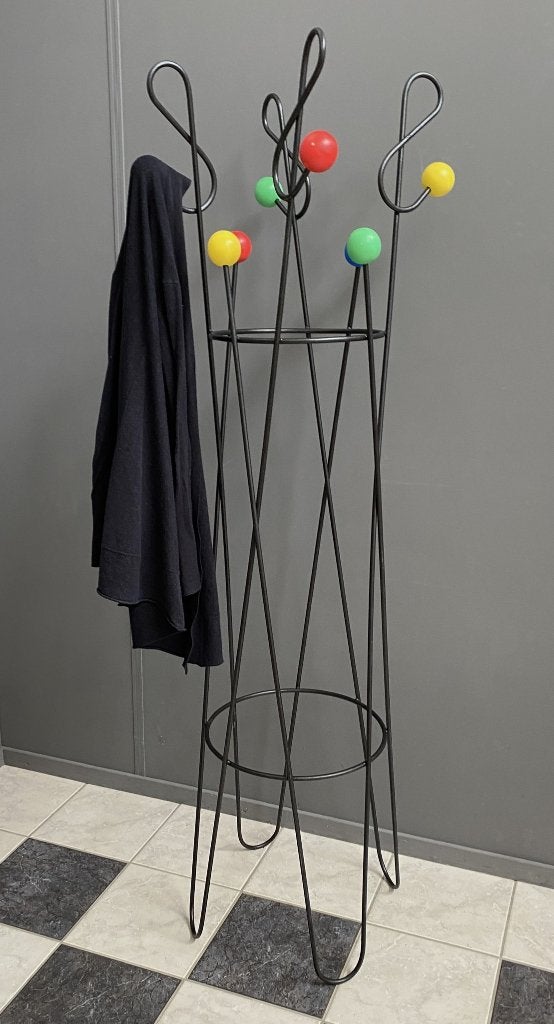 50's nr 2 Clef de Sol staande kapstok DESIGN Roger Feraud, Ophalen, Gebruikt, Metaal, Staande kapstok