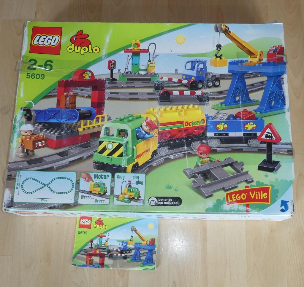 Duplo trein 5609 Lego Ville elektrische locomotief + extra., Ophalen of Verzenden, Zo goed als nieuw, Duplo, Compleet