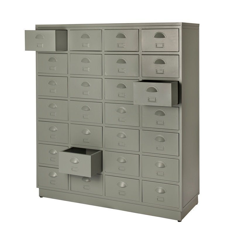 Industriële Ladekast Metalen Kast IJzeren Refurbished Retro, Info@dehanzeherten.nl, 5 laden of meer, 100 tot 150 cm, Nieuw