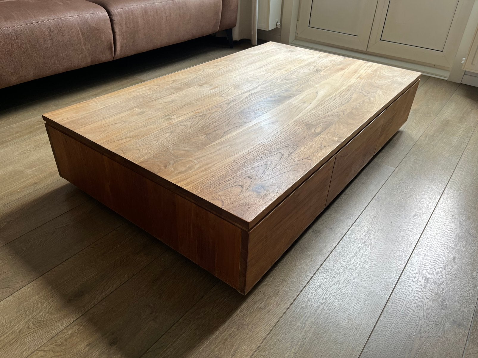 Teak houten salontafel 130 x 80cm, Huis en Inrichting, Tafels | Salontafels, 100 tot 150 cm, Teakhout, 50 tot 100 cm, Ophalen of Verzenden