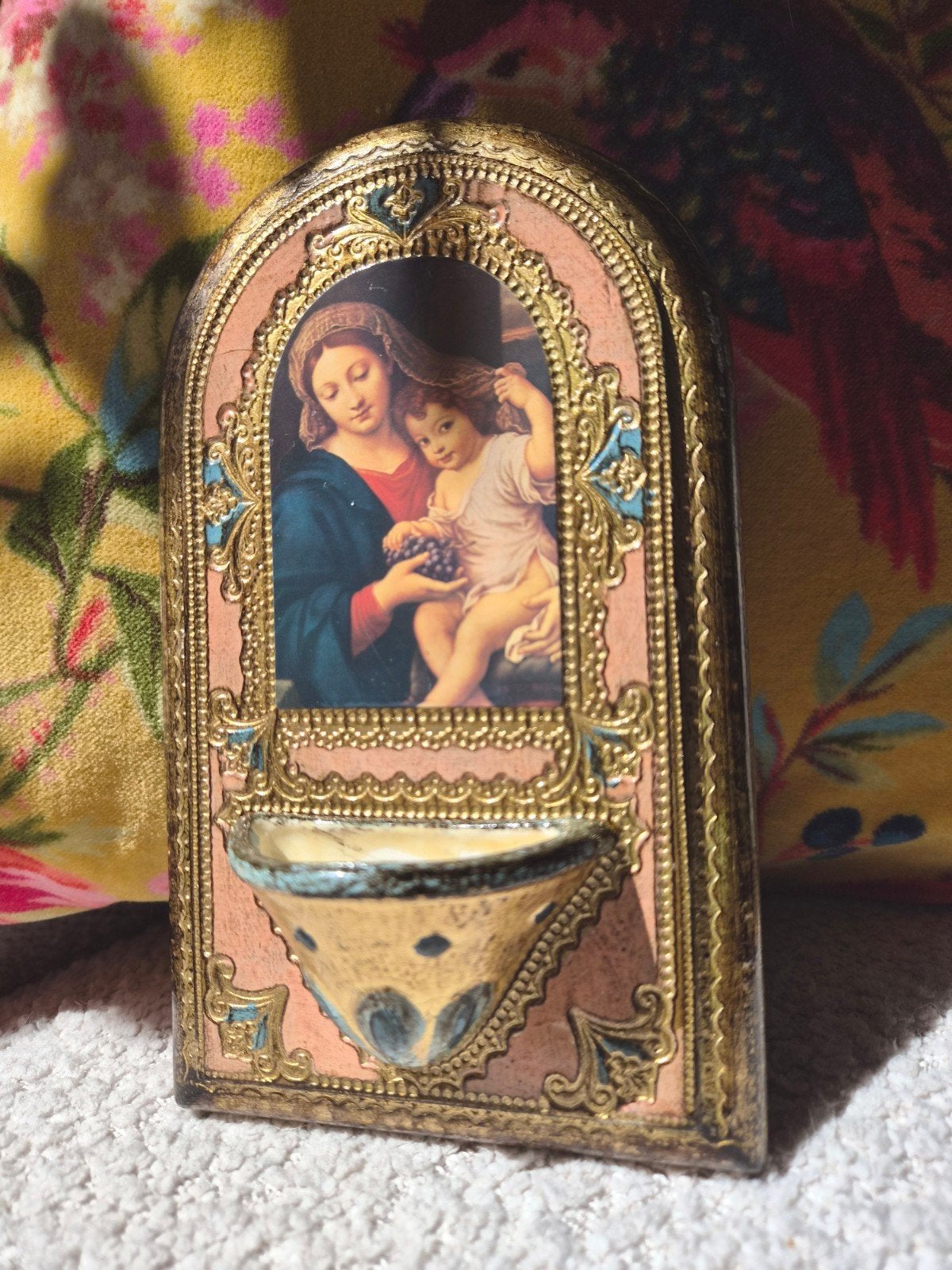 Vintage Florentijns wijwater hanger ~, Verzamelen, Ophalen of Verzenden