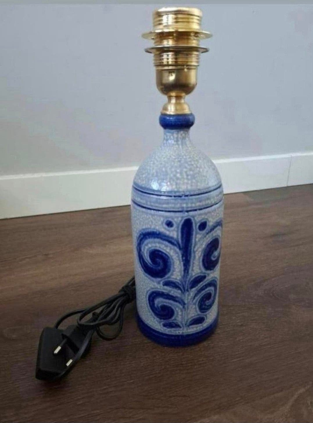 Vintage Keramische Tafellamp - Blauw/Wit Decoratief, Blauw, Gebruikt, Vintage, Keramiek