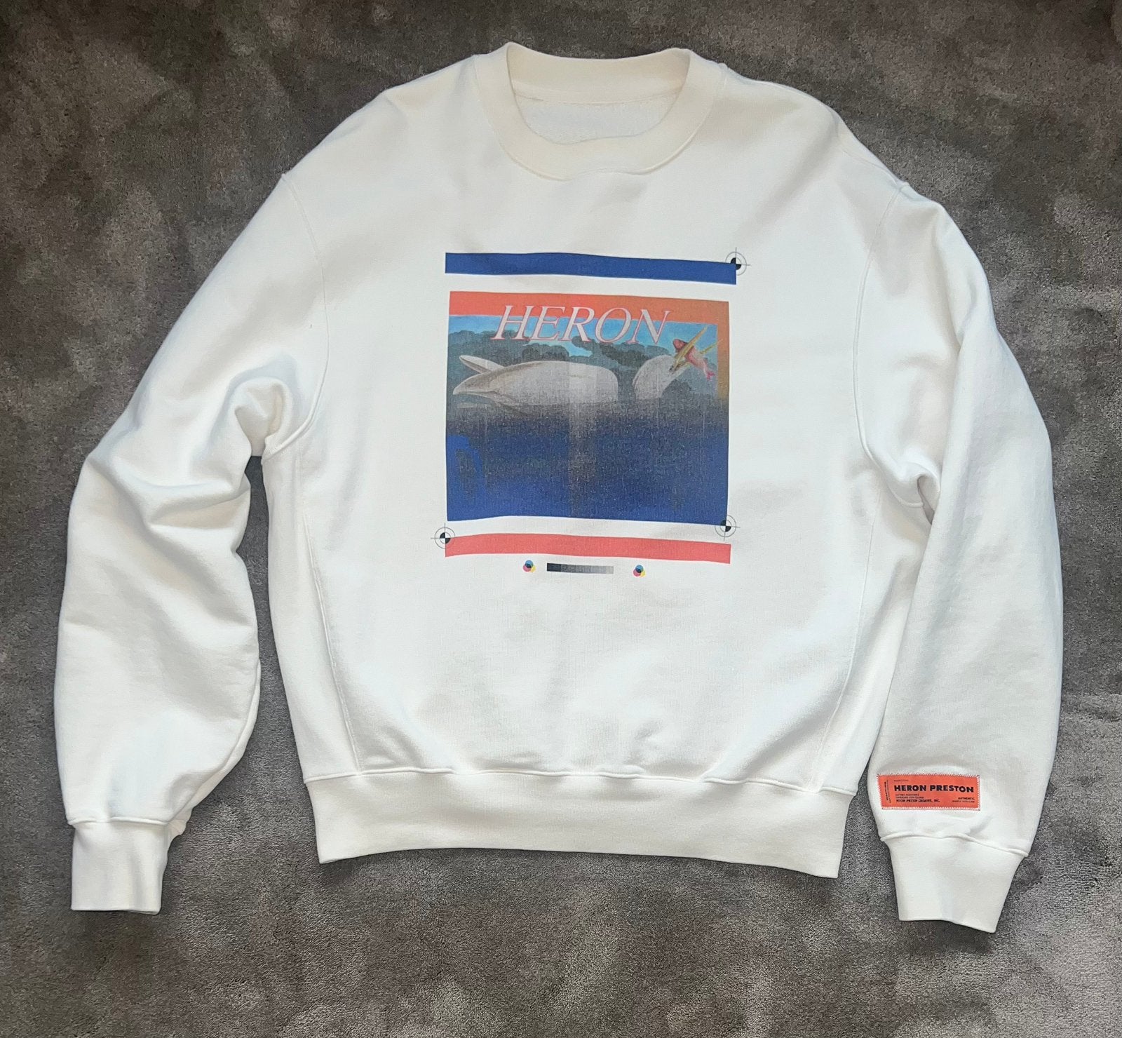 Heron preston Misprinted sweatshirt orgineel, Ophalen of Verzenden, Zo goed als nieuw, Wit