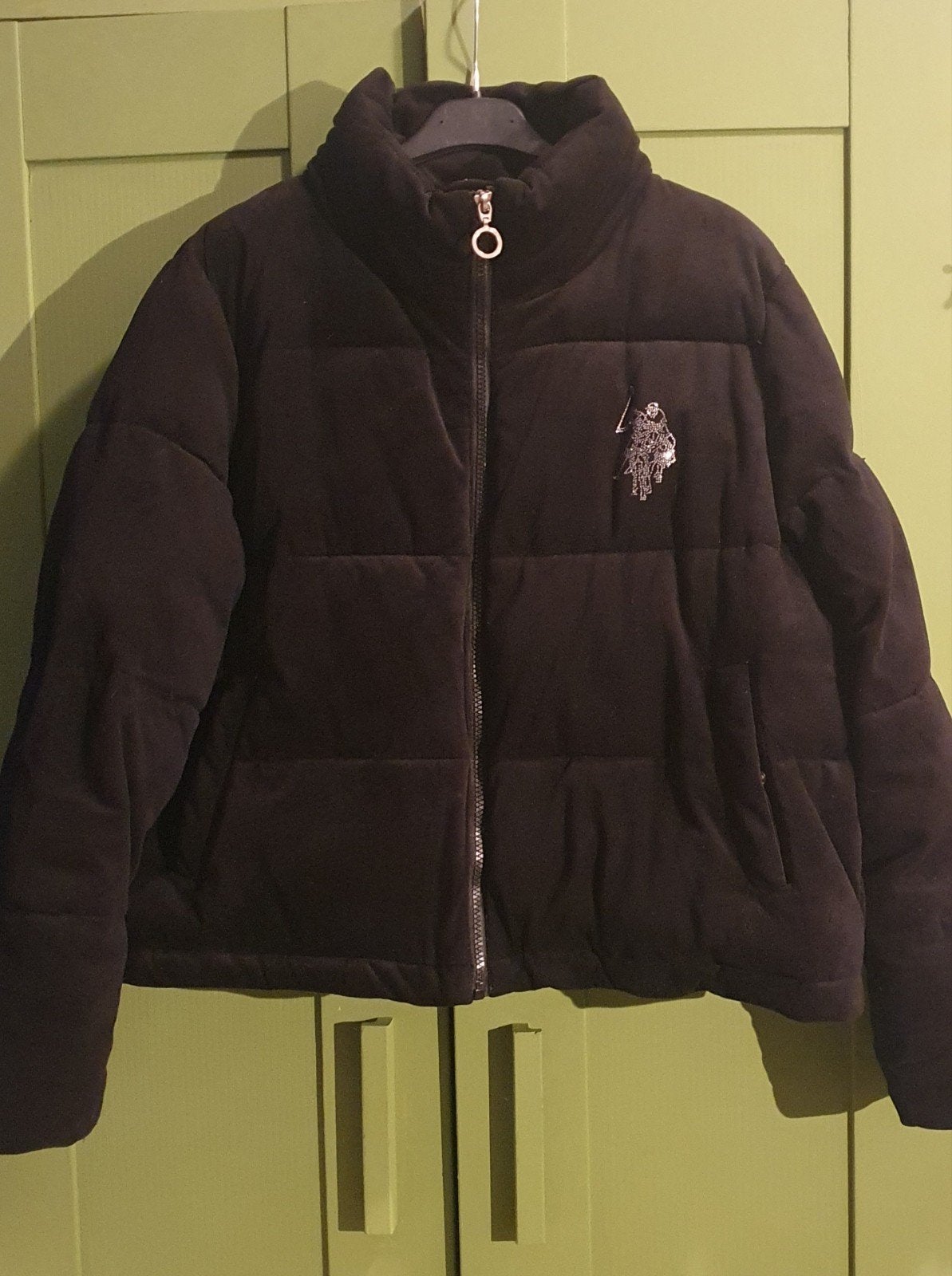 U.S. Polo Assn. Puffer Velvet Winterjas - Maat M, Maat 38/40 (M), U.S. Polo Assn., Zwart, Ophalen of Verzenden