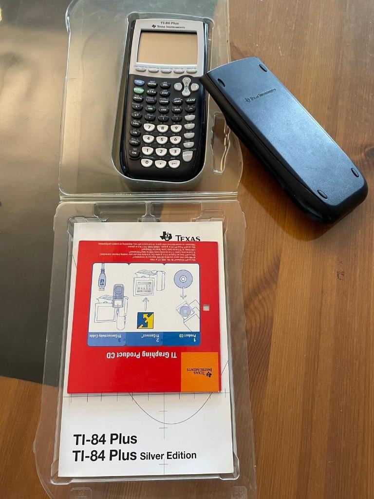 TI-84 Plus Silver Edition met boek goed als nieuw, Diversen, Ophalen of Verzenden, Zo goed als nieuw