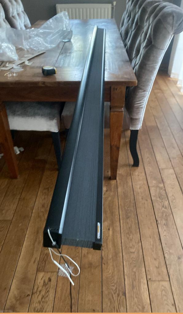 Plissé gordijn zwart 2170x1900 elektrisch nieuw, Huis en Inrichting, Ophalen, Zwart, Zo goed als nieuw, 200 cm of meer
