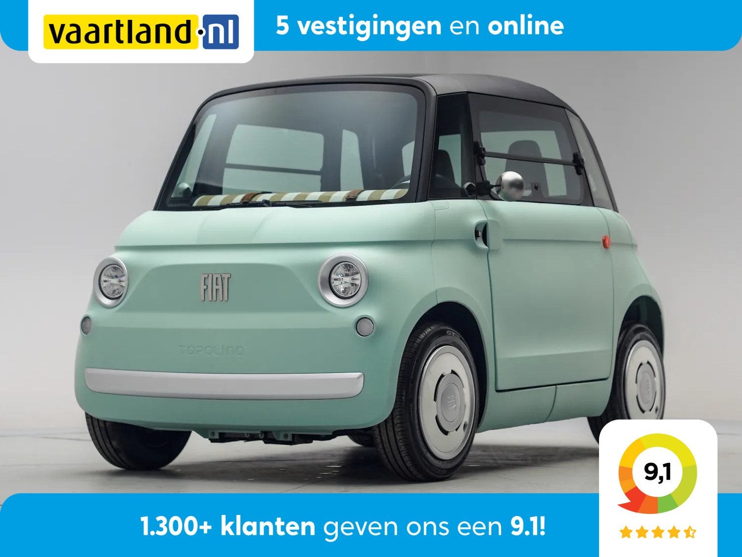 Fiat TOPOLINO 75KM [ Panoramadak Direct leverbaar Inclusief, Auto's, Fiat, Automaat, Overige modellen, 5 kWh, 2 stoelen