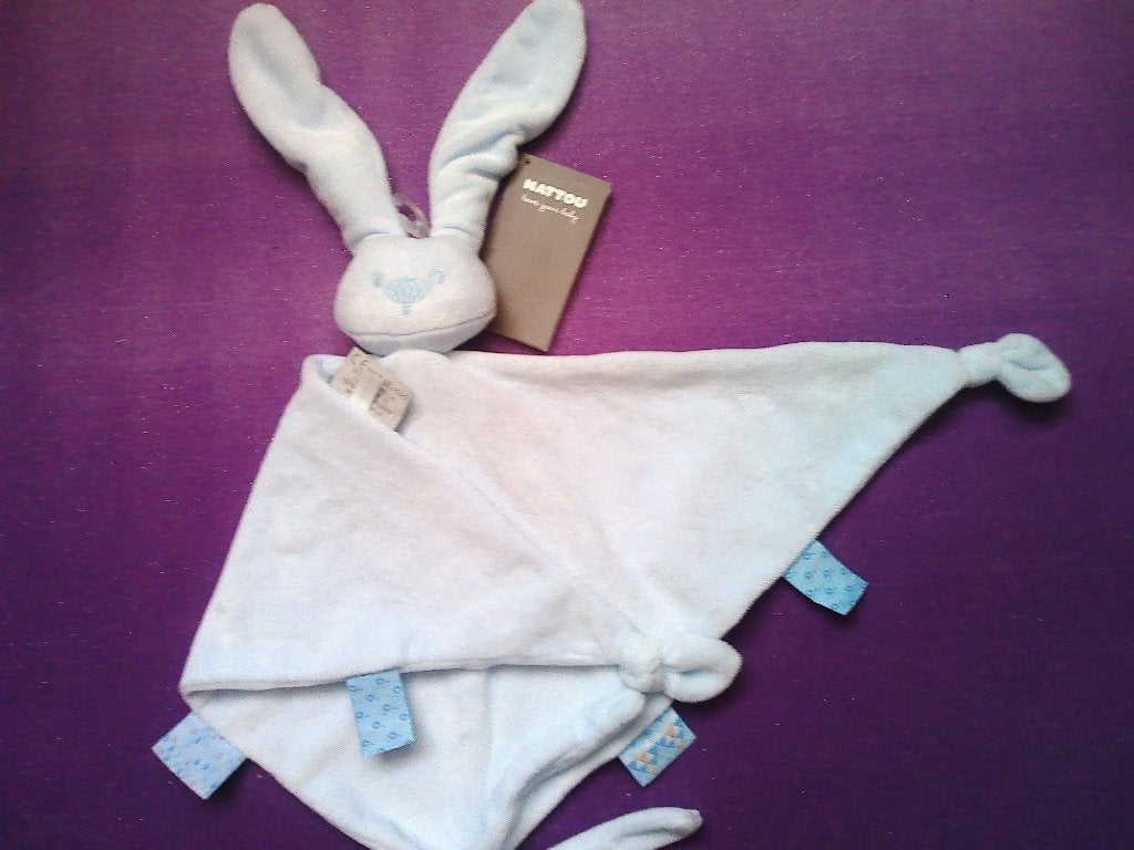 NATTOU JOLLYMEX Knuffeldoekje KONIJN **Nieuw met Kaartje**, Overige merken, Blauw, Ophalen of Verzenden, Konijn